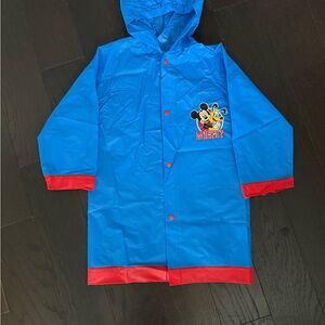 Disney Mickey Mouse Boys Waterproof Outwear Hooded Rain Slicker L